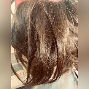 Elegant Brown Hair Wig ponytail loop combo professional make up brushes and lash